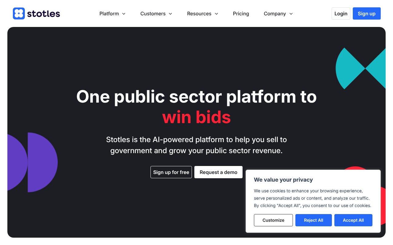 Screenshot of stotles.com