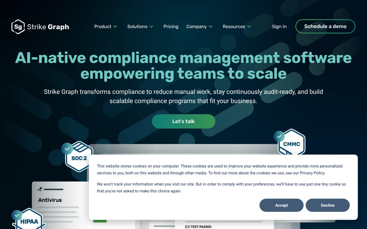 Screenshot of strikegraph.com