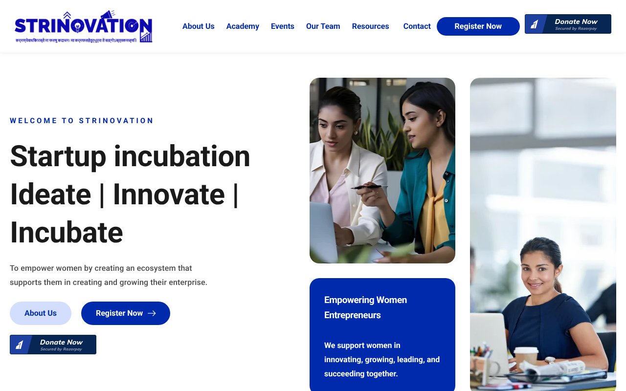 Screenshot of strinovationfoundation.org
