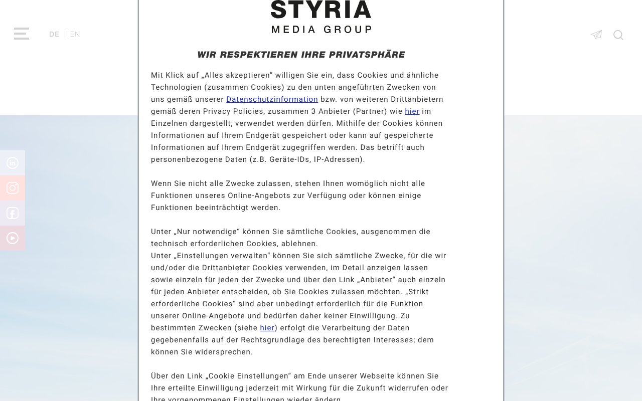 Screenshot of styria.com