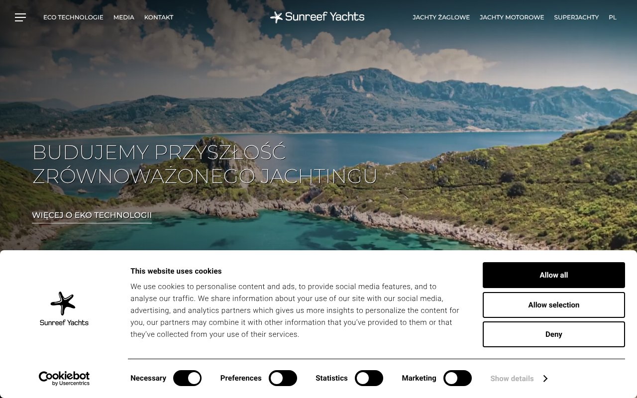 Screenshot of sunreef-yachts.com