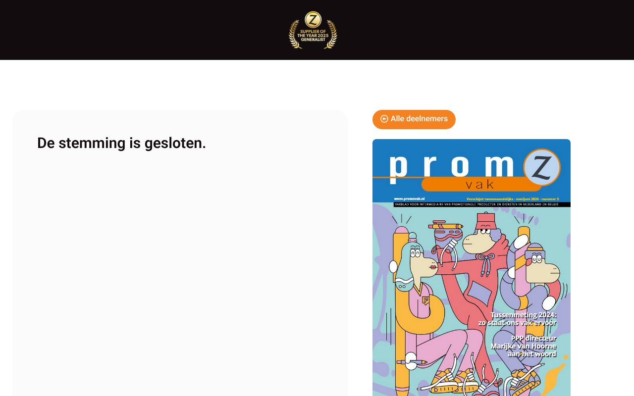 Screenshot of supplieroftheyear.nl