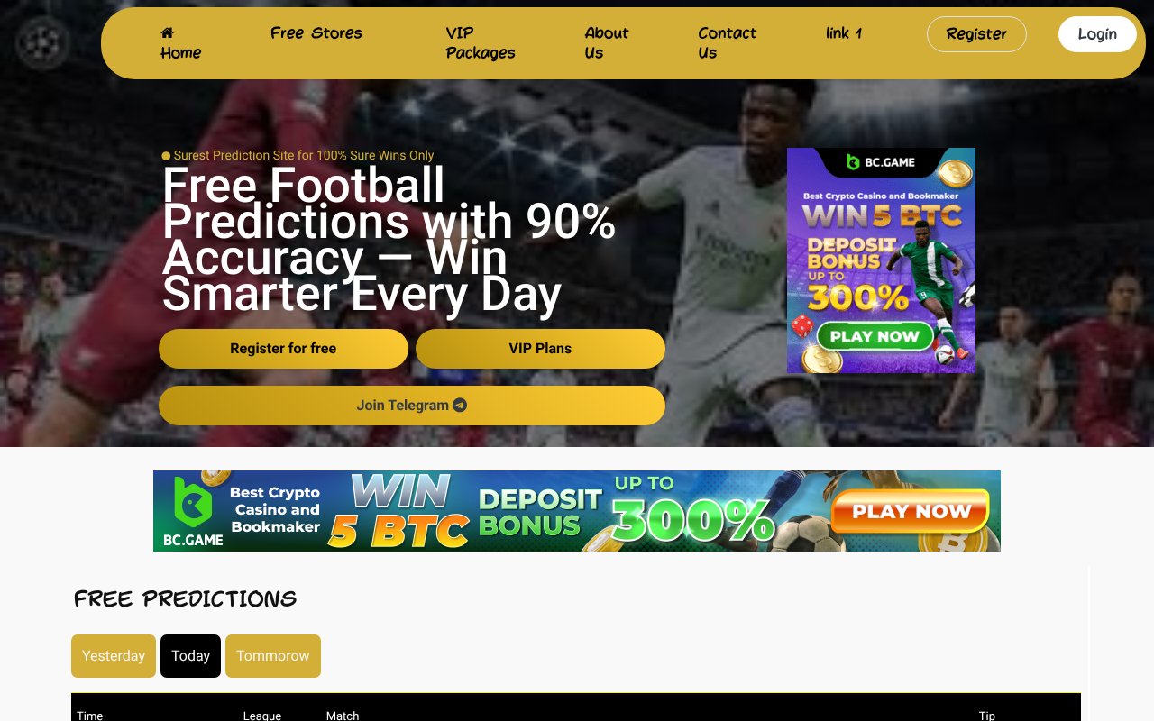 Screenshot of surestpredictions.com