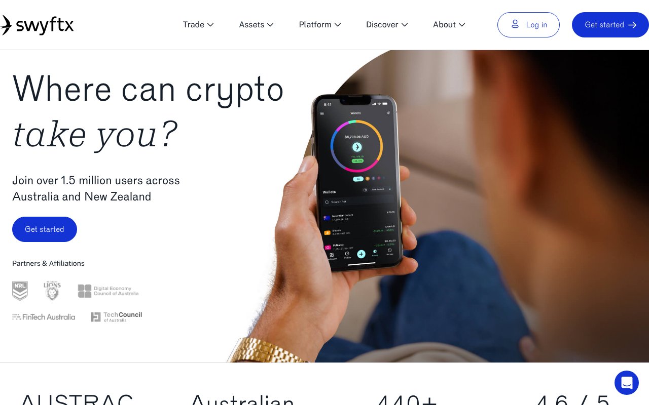 Screenshot of swyftx.com