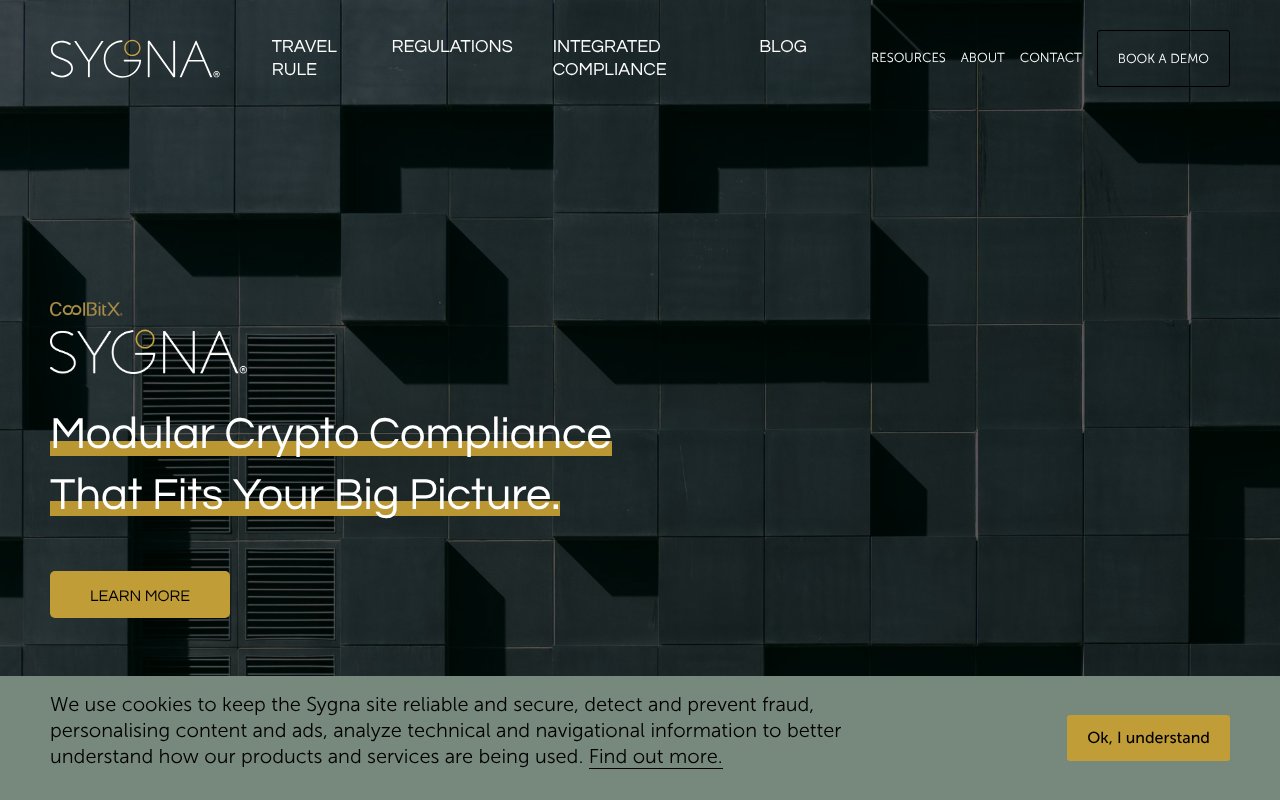 Screenshot of sygna.io