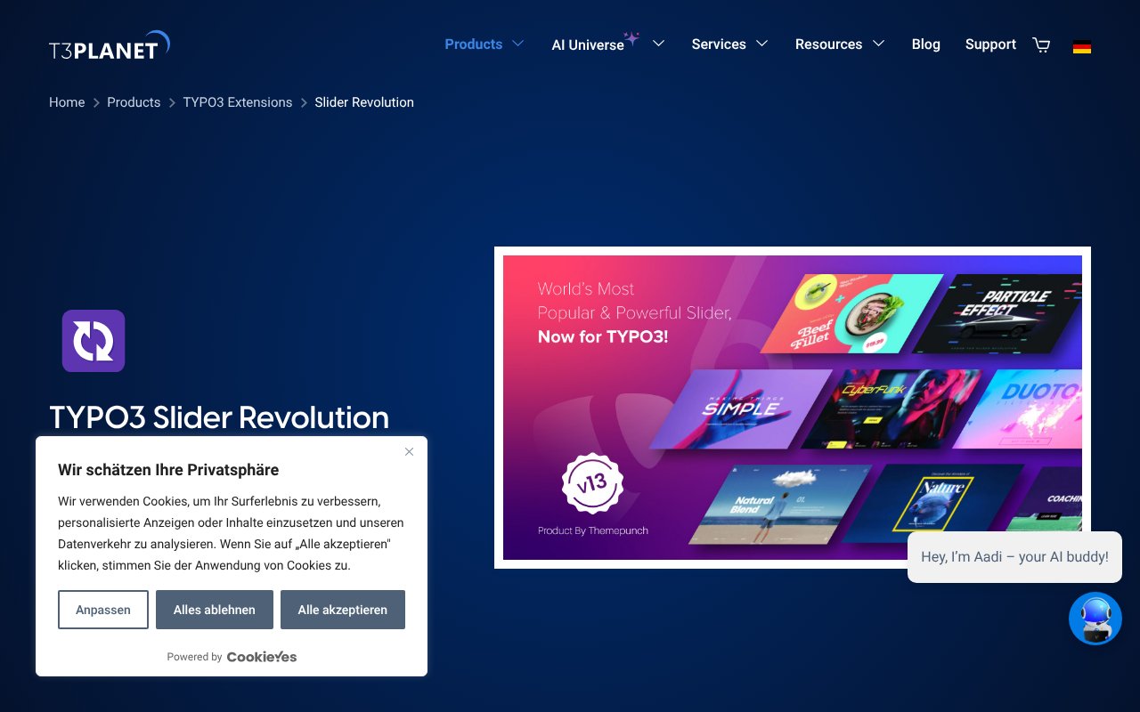 Screenshot of t3planet.de