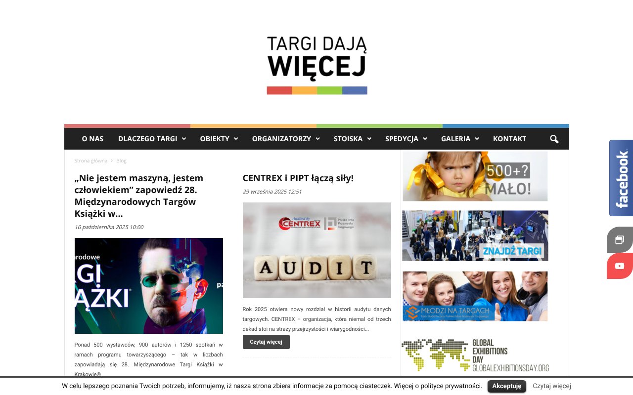 Screenshot of targidajawiecej.pl