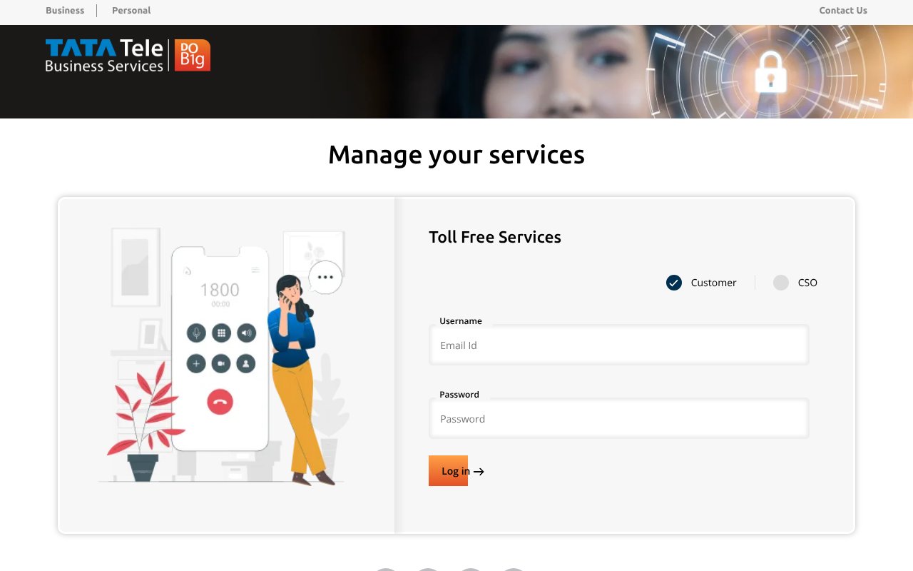 Screenshot of tatateleservices.com