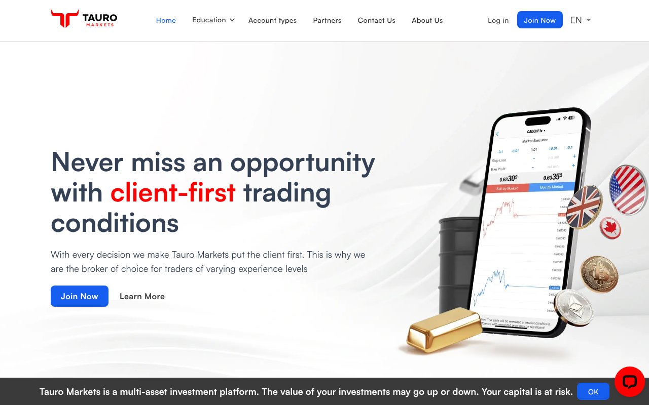 Screenshot of tauromarkets.com