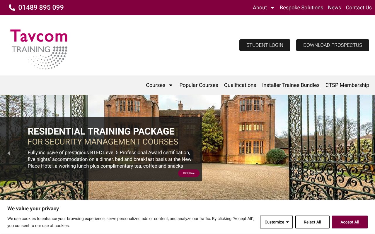 Screenshot of tavcom.com