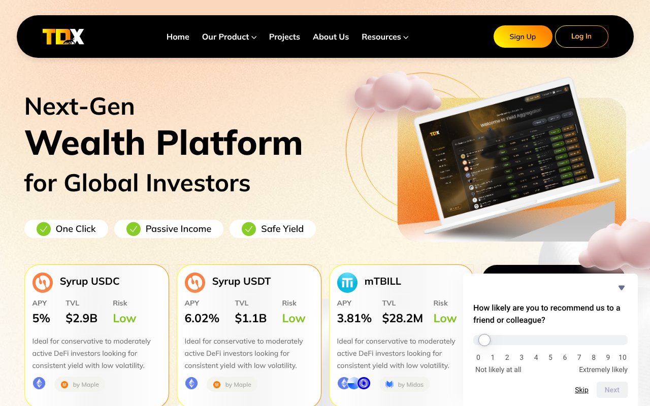 Screenshot of tdx.biz