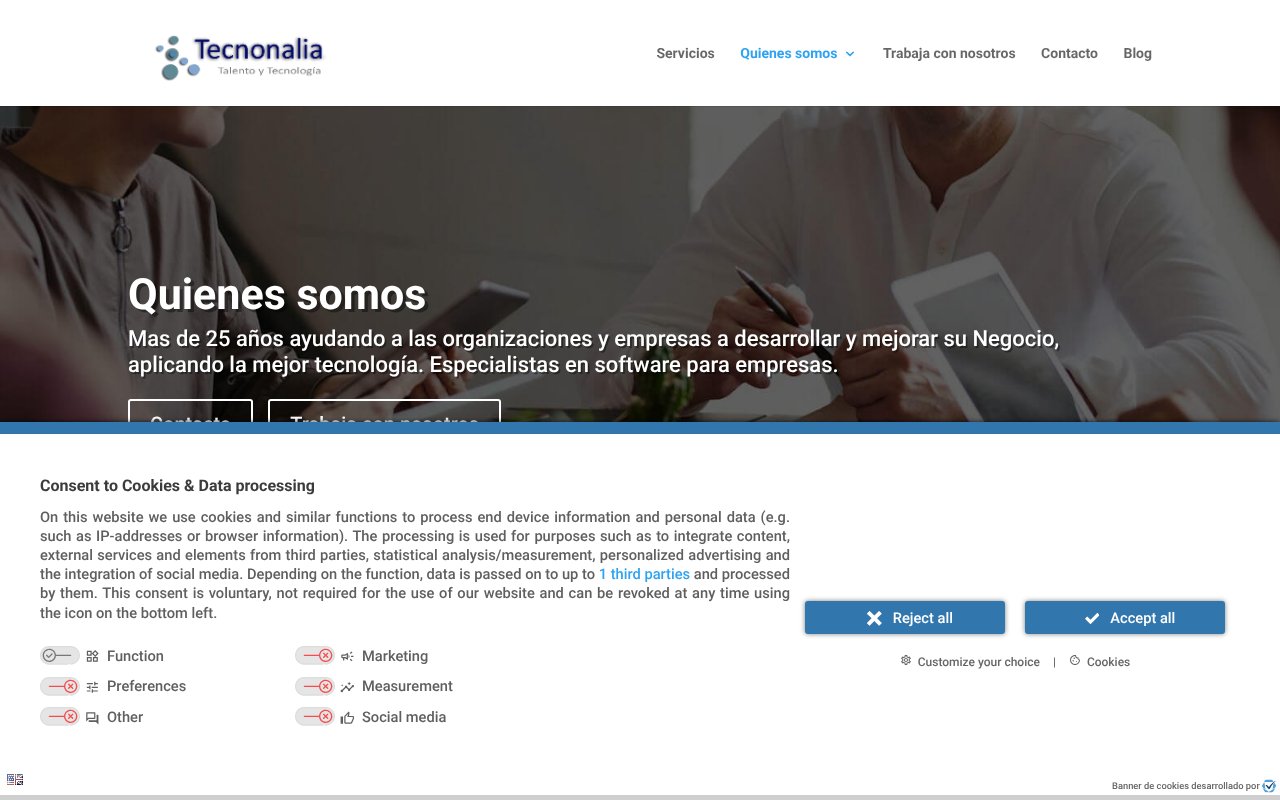 Screenshot of tecnonalia.es