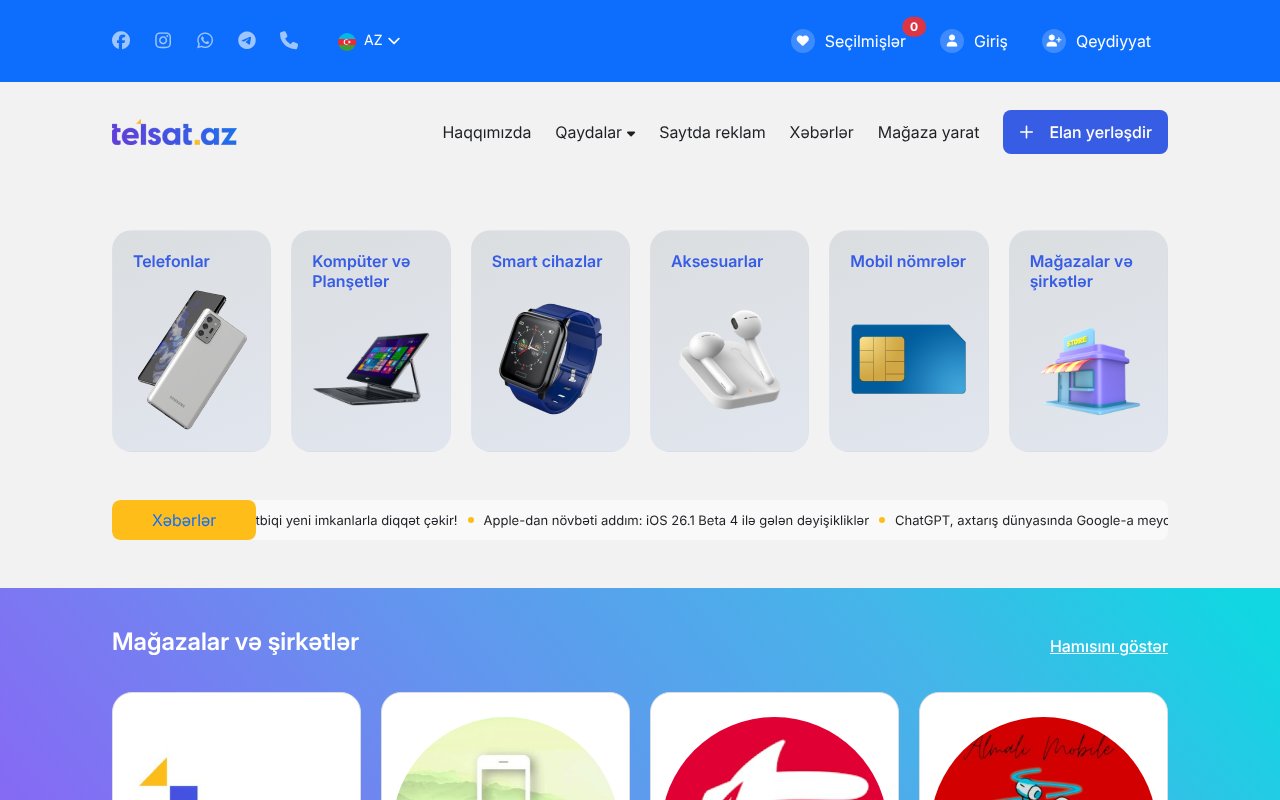 Screenshot of telsat.az