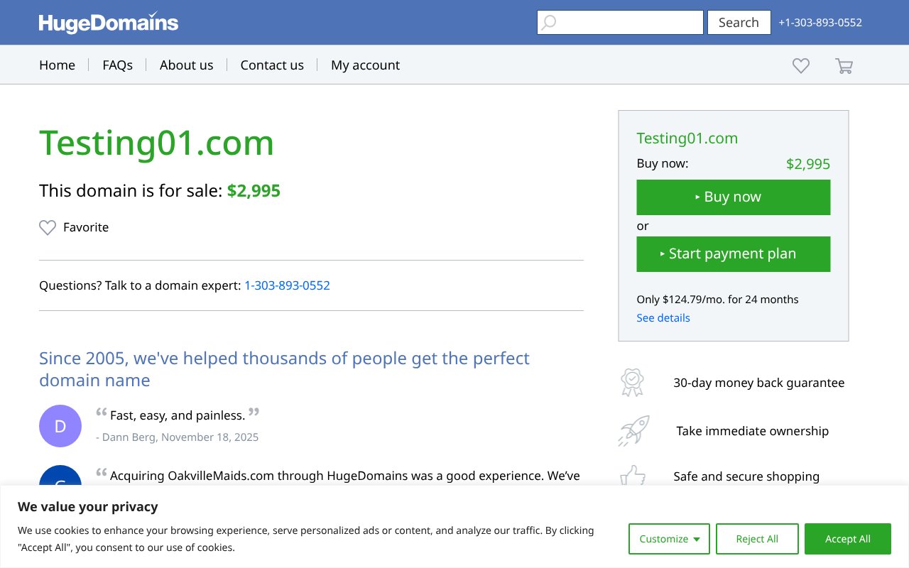 Screenshot of testing01.com