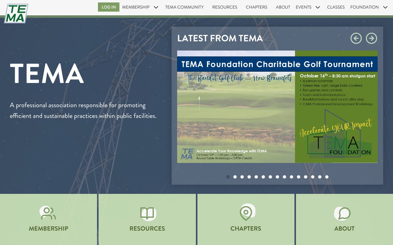 Screenshot of texasema.org