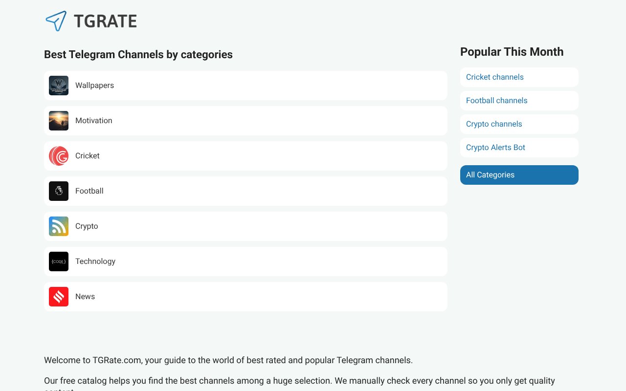 Screenshot of tgrate.com