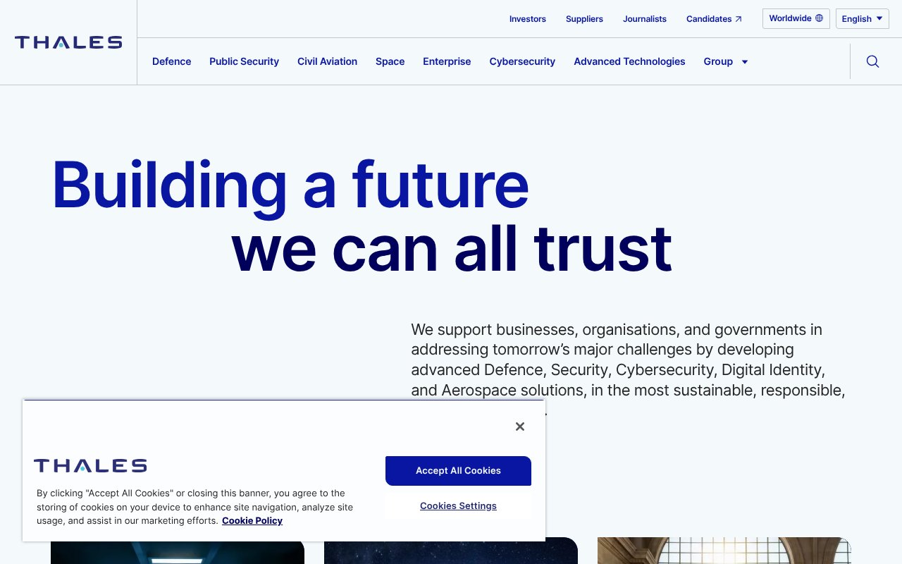 Screenshot of thalesgroup.com