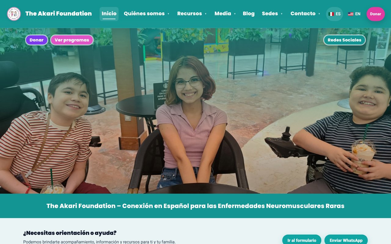 Screenshot of theakarifoundation.org