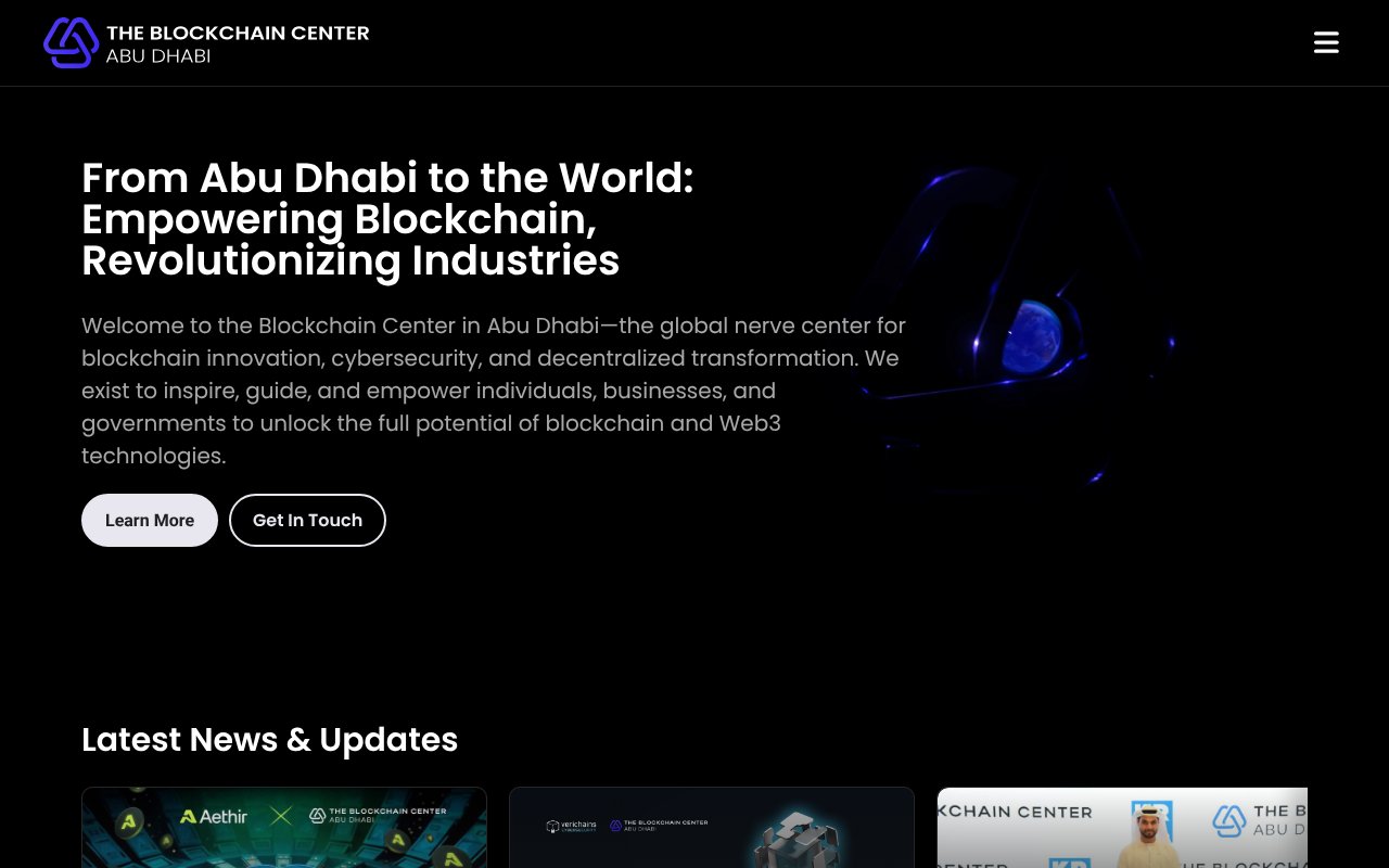 Screenshot of theblockchaincenter.ae