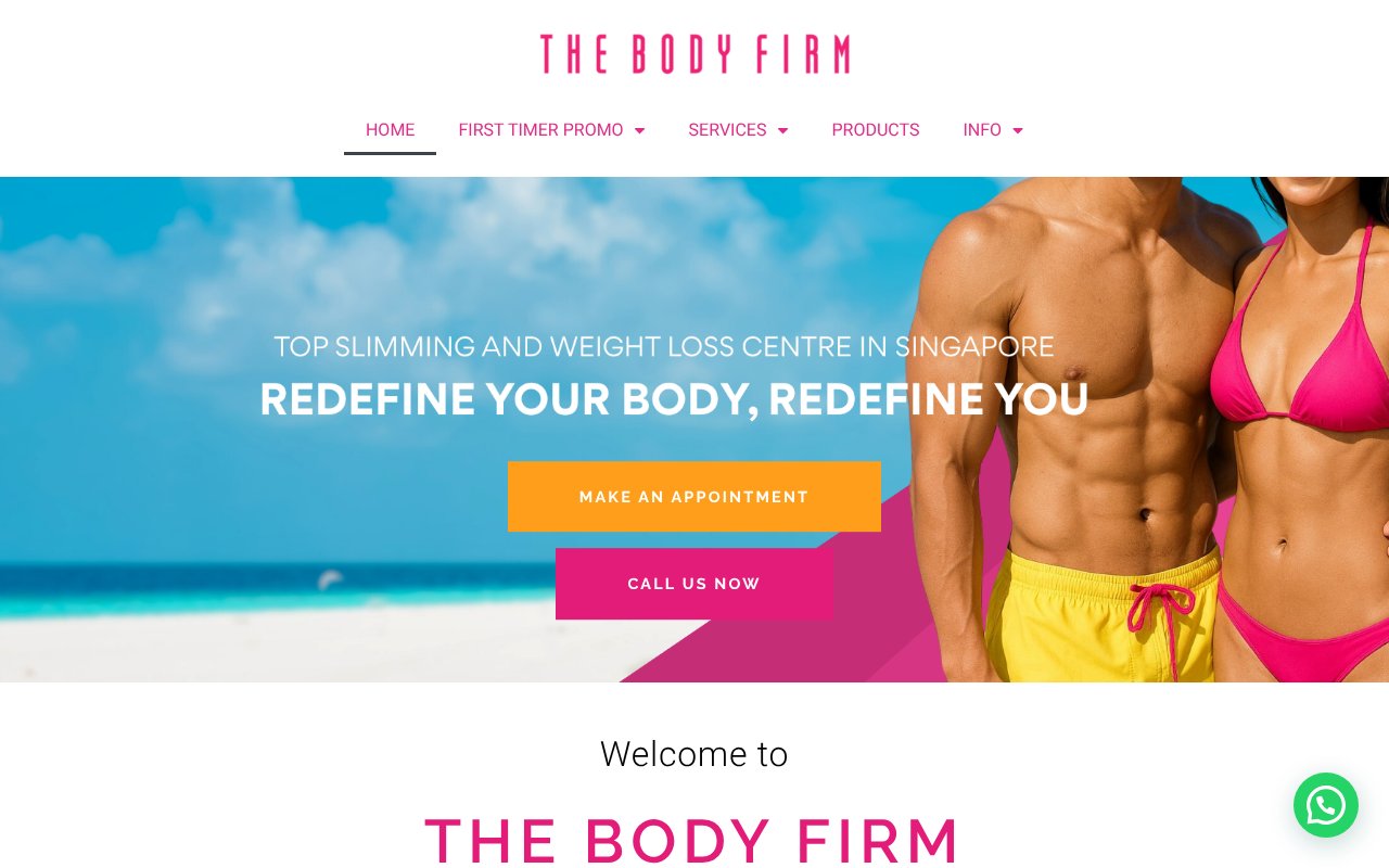 Screenshot of thebodyfirm.sg