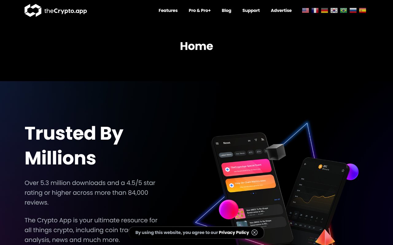 Screenshot of thecrypto.app