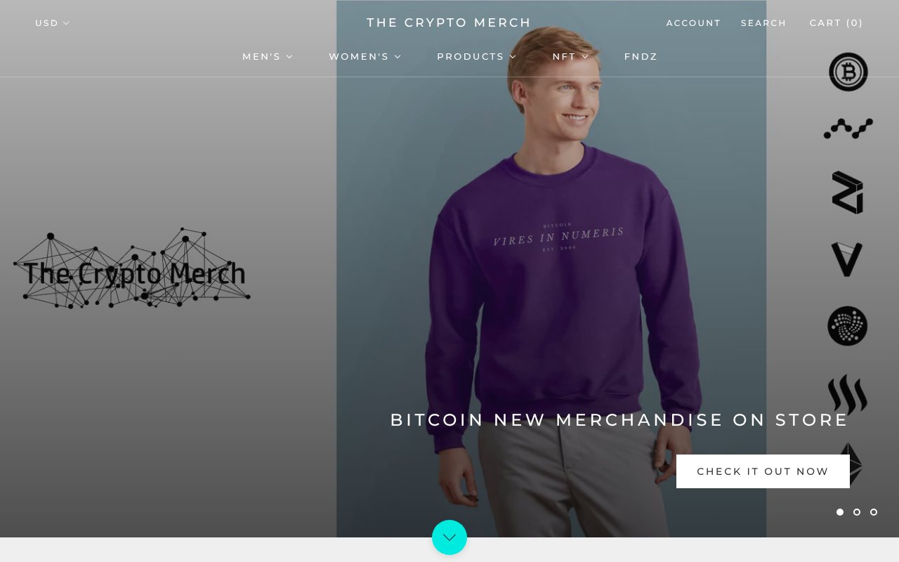 Screenshot of thecryptomerch.com
