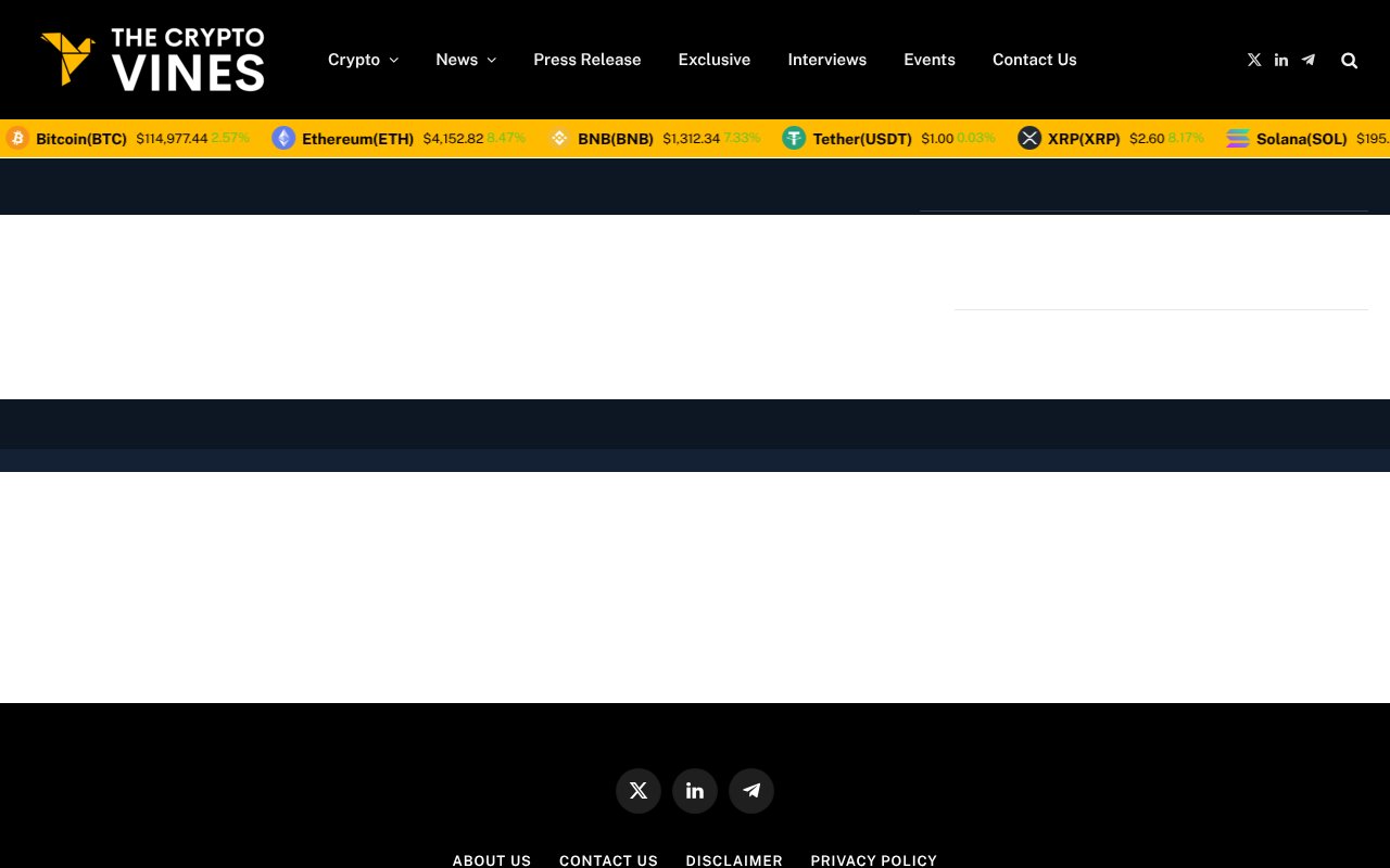 Screenshot of thecryptovines.com
