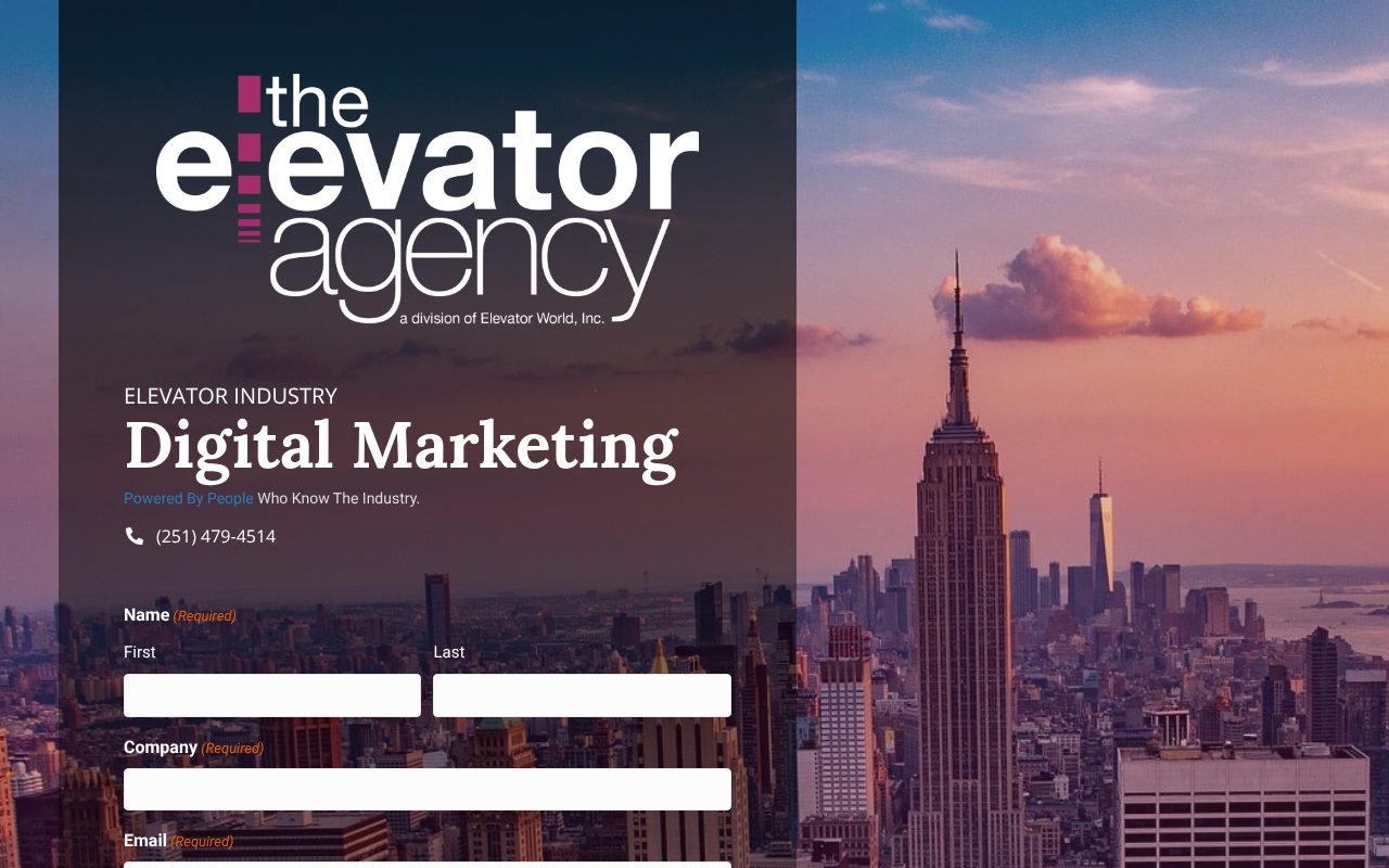 Screenshot of theelevatoragency.com