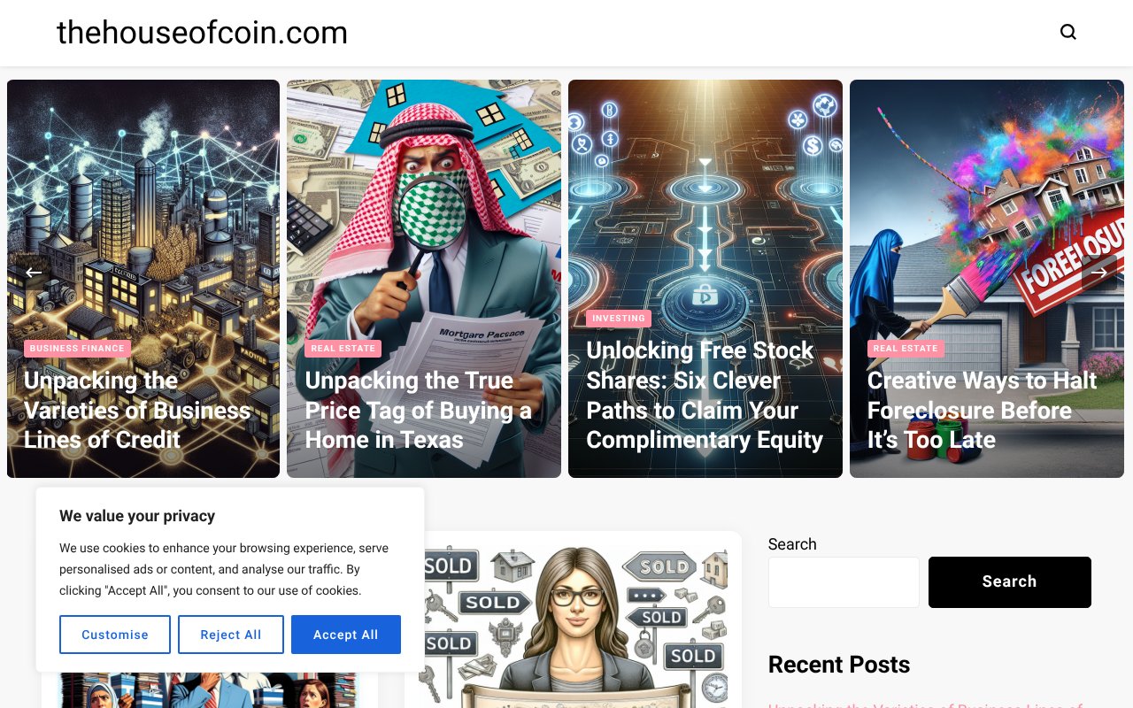 Screenshot of thehouseofcoin.com