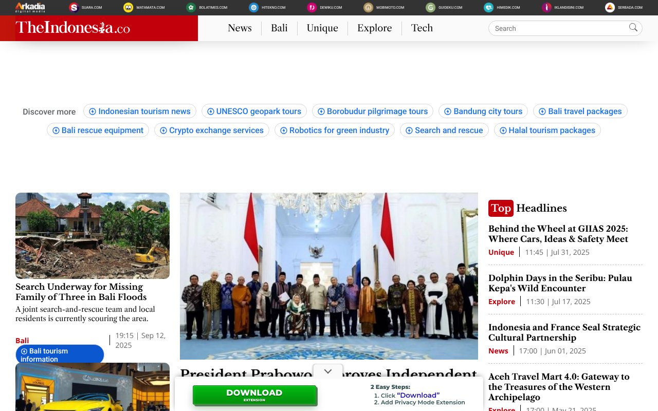 Screenshot of theindonesia.co