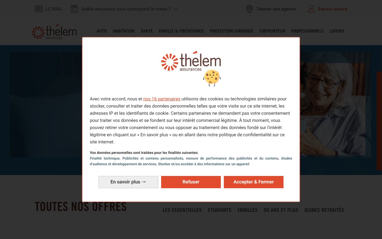 Screenshot of thelem-assurances.fr