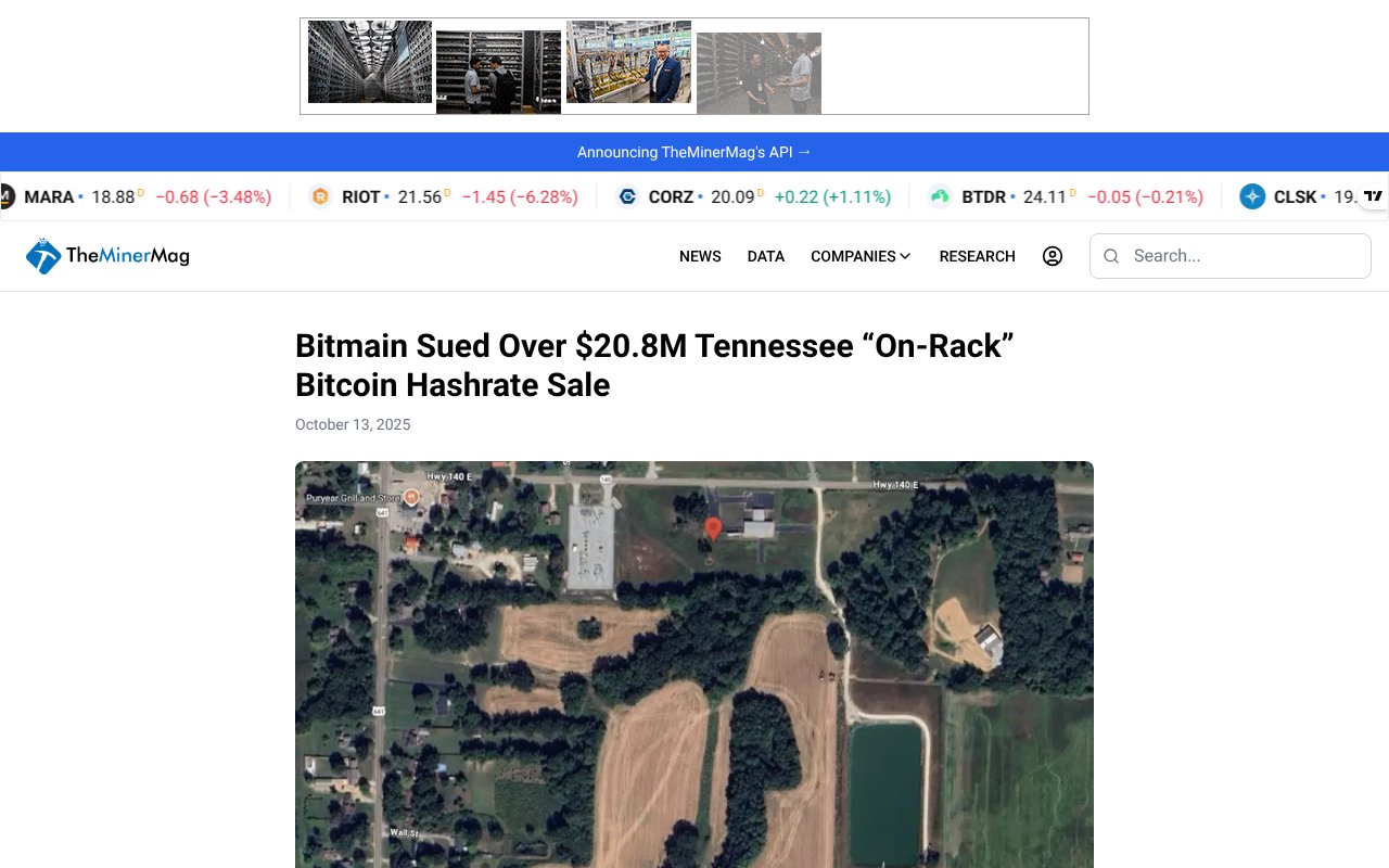 Screenshot of theminermag.com