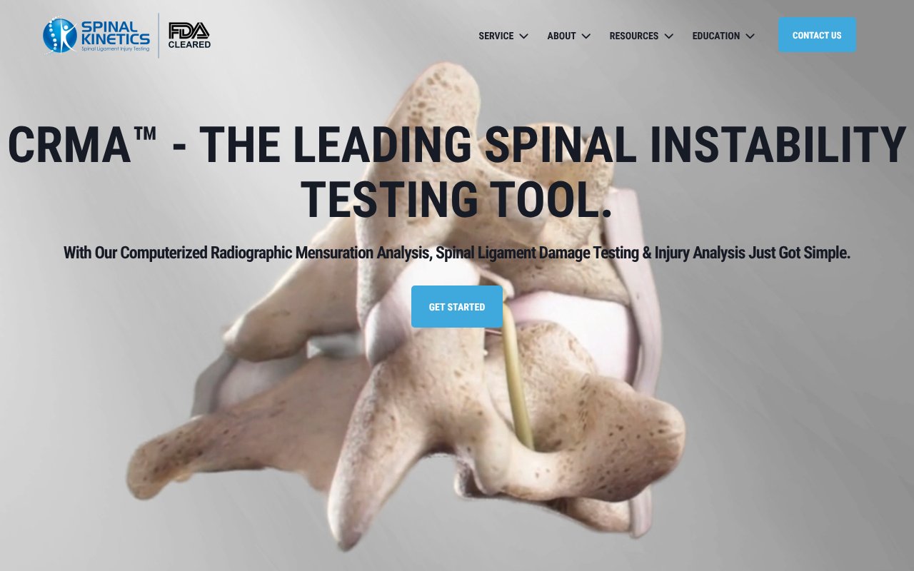 Screenshot of thespinalkinetics.com
