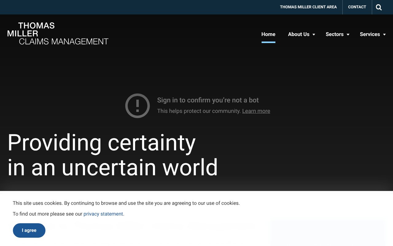 Screenshot of thomasmillerclaims.com