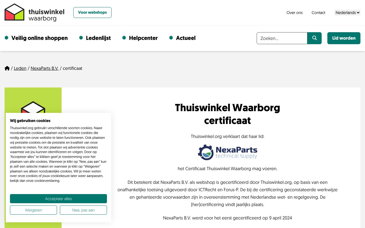 Screenshot of thuiswinkel.org