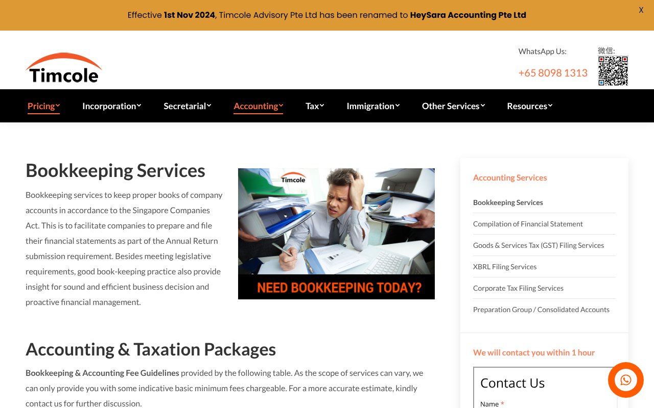 Screenshot of timcole.com.sg