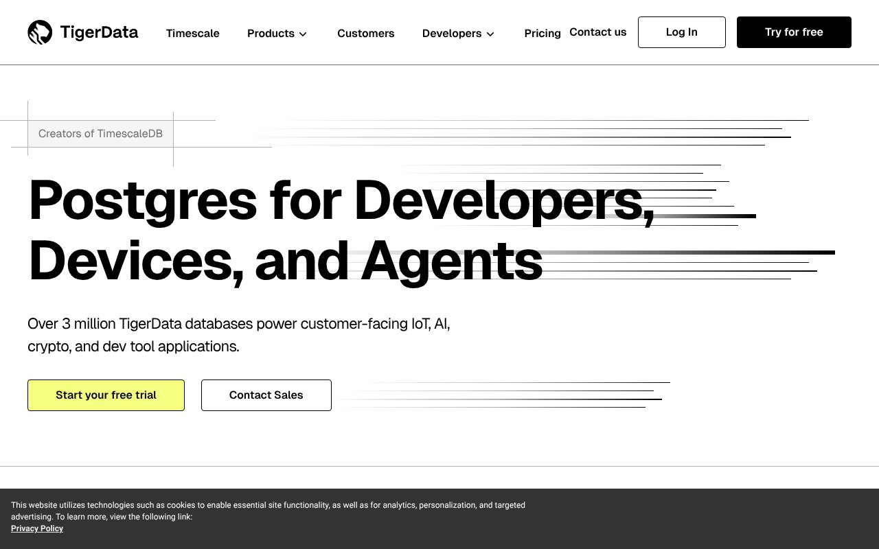 Screenshot of timescale.com