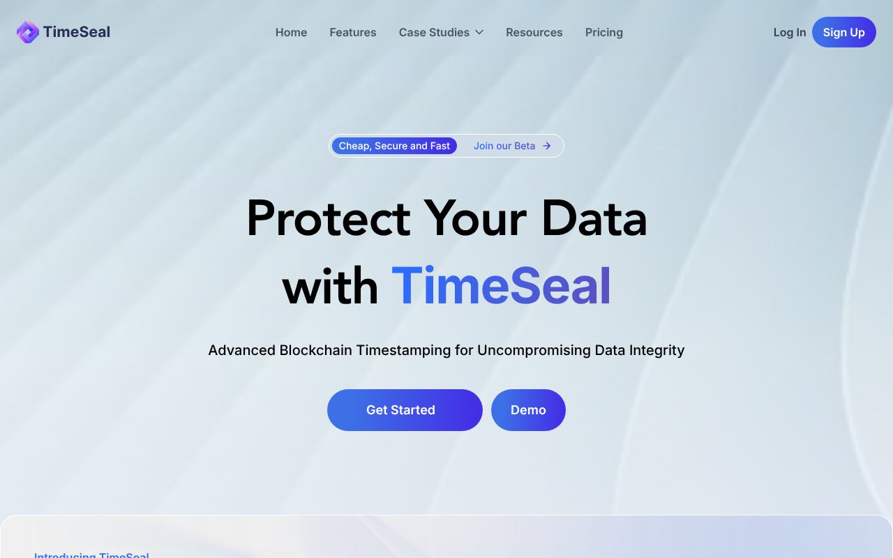 Screenshot of timeseal.com