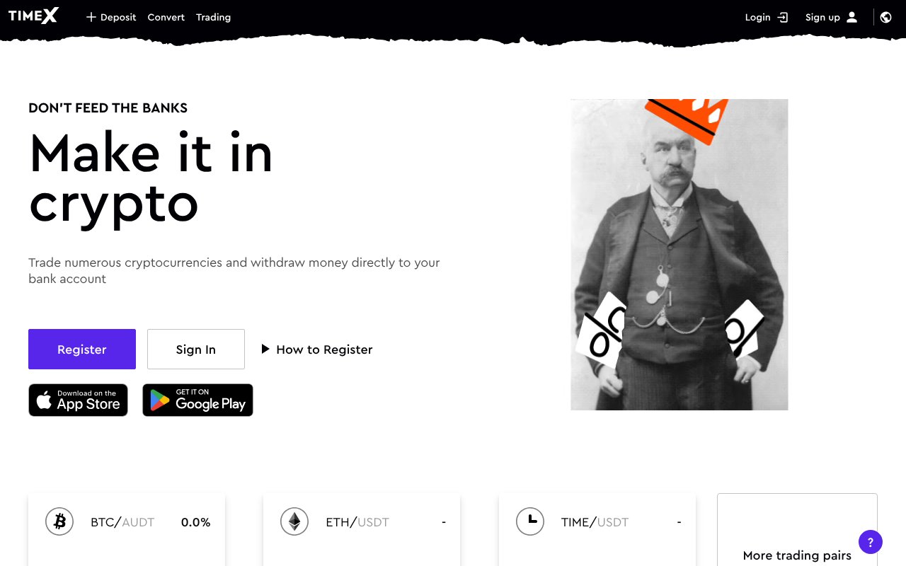 Screenshot of timex.io