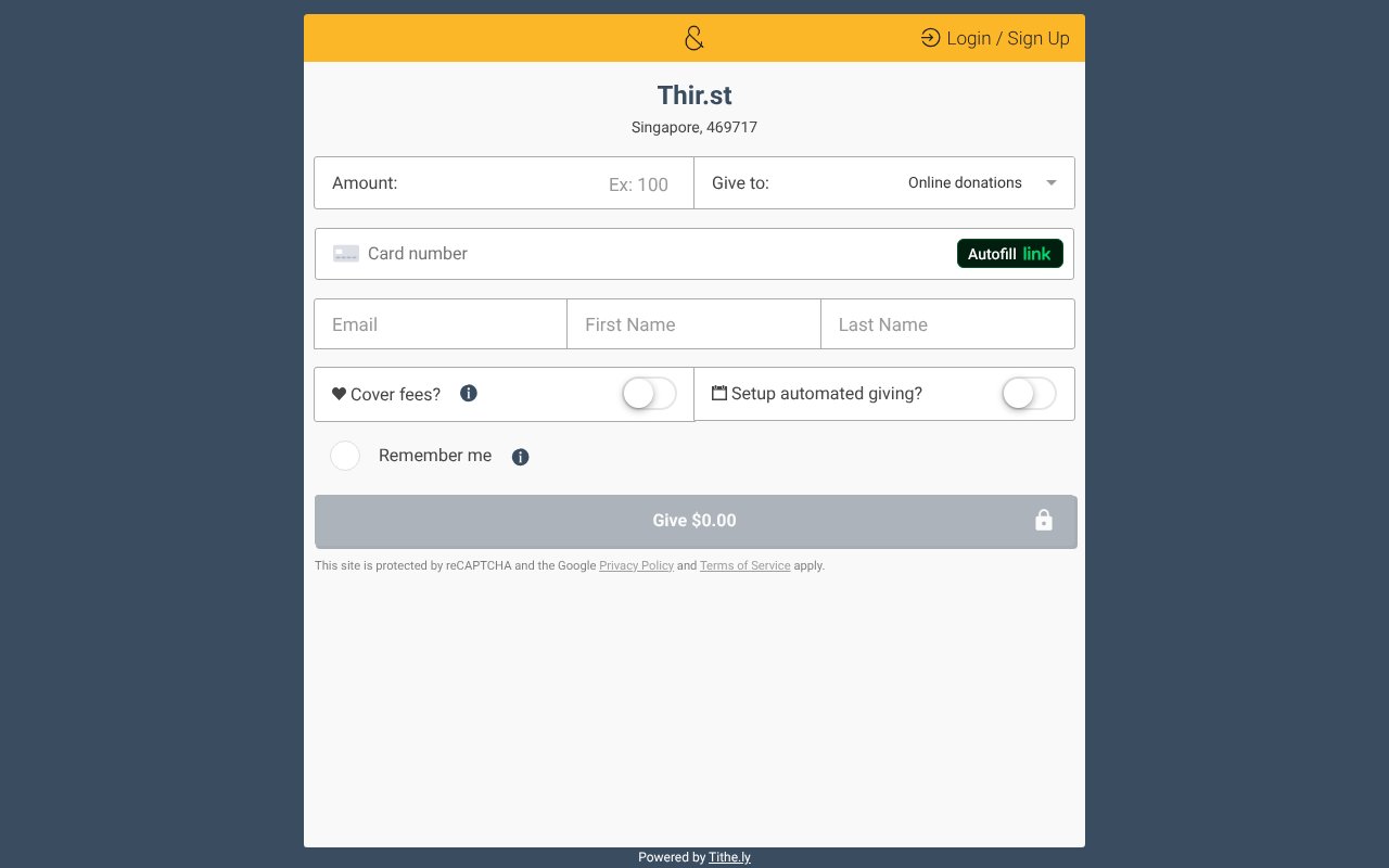 Screenshot of tithe.ly