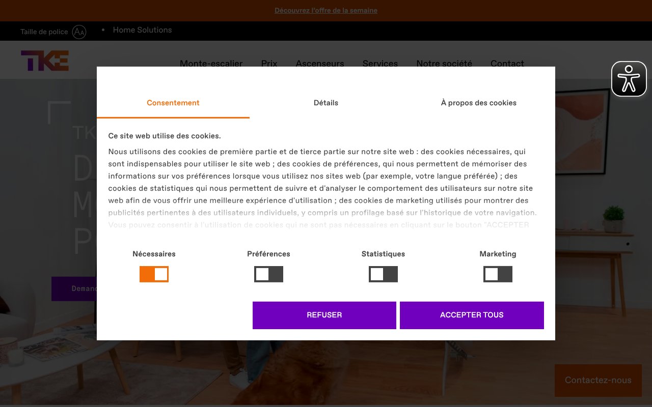 Screenshot of tkelevator.com