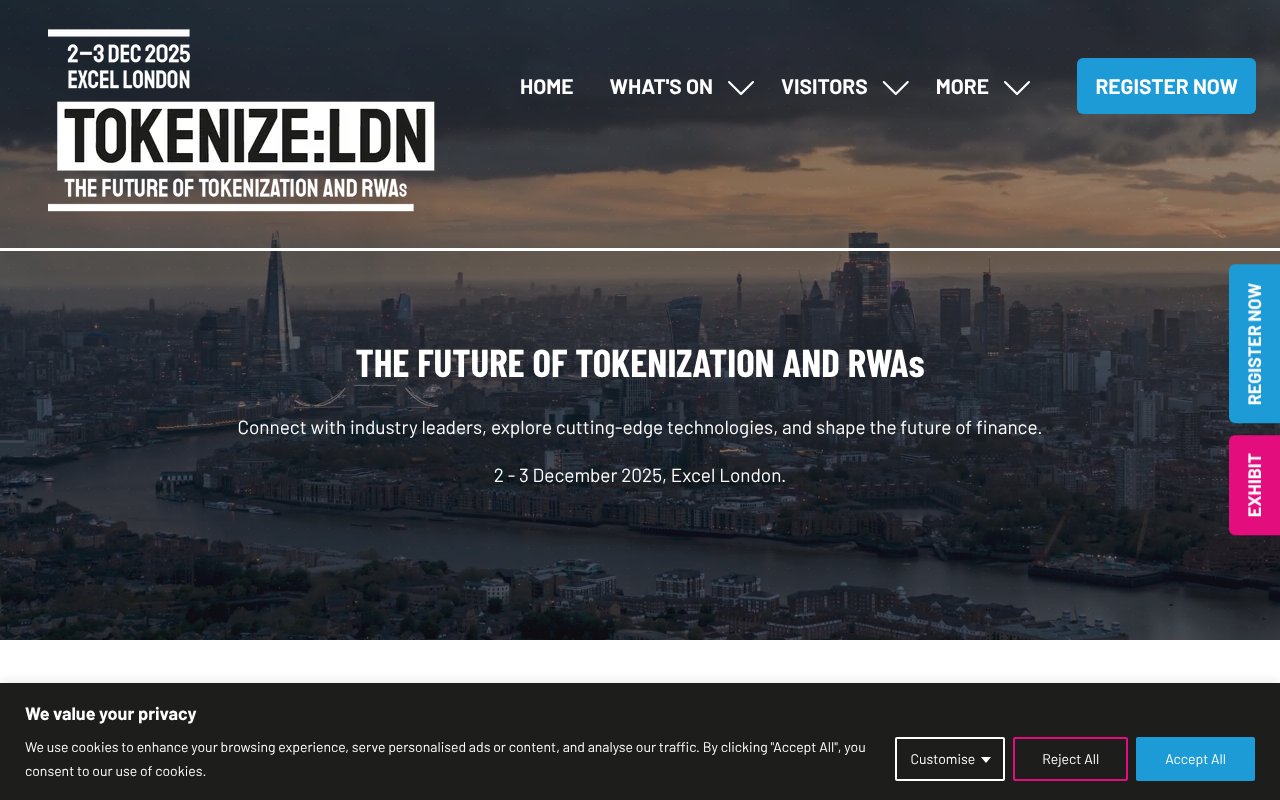 Screenshot of tokenize-event.com