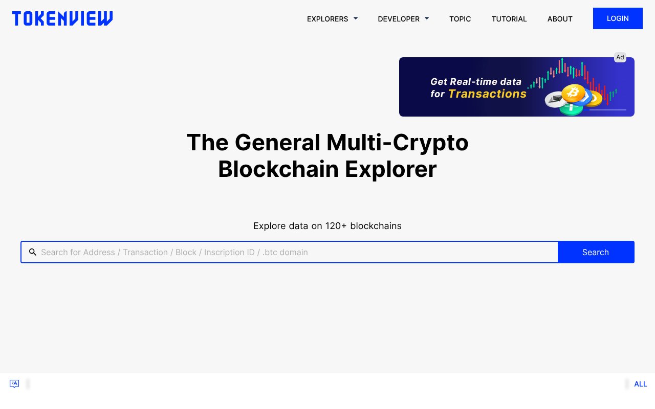 Screenshot of tokenview.io