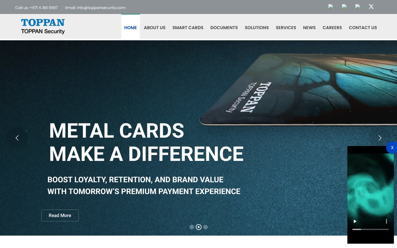 Screenshot of toppansecurity.com