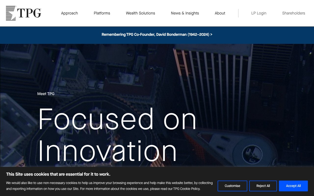 Screenshot of tpg.com