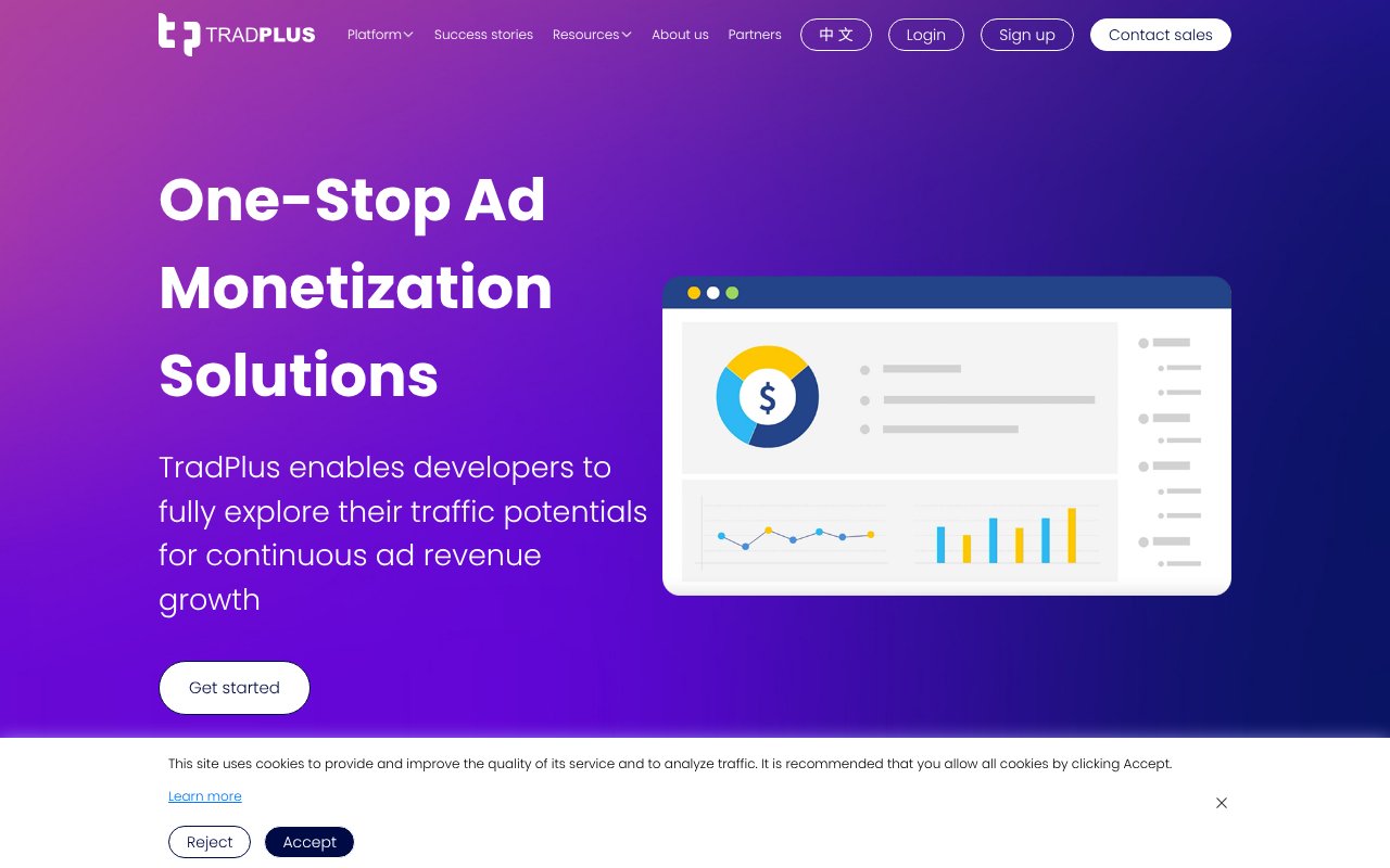 Screenshot of tradplusad.com