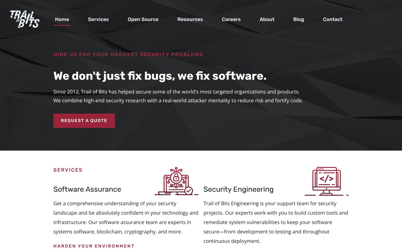 Screenshot of trailofbits.com