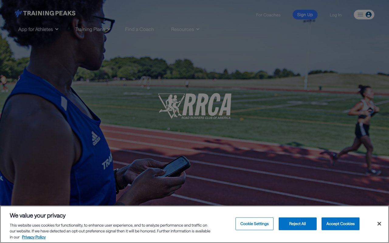 Screenshot of trainingpeaks.com