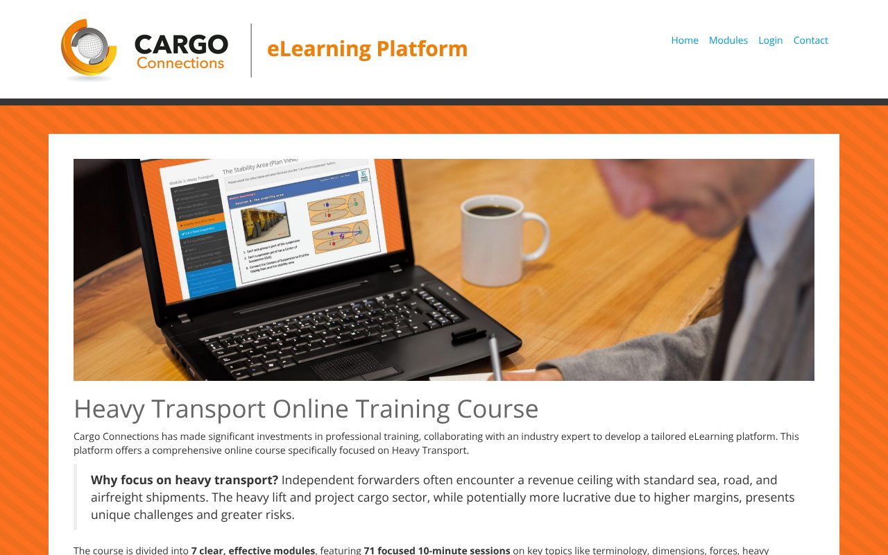 Screenshot of transporttraining.online