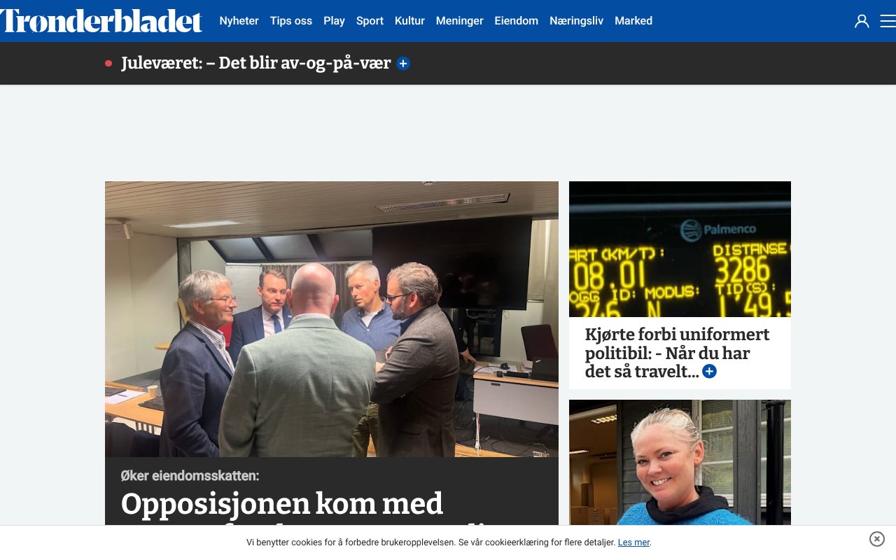 Screenshot of tronderbladet.no